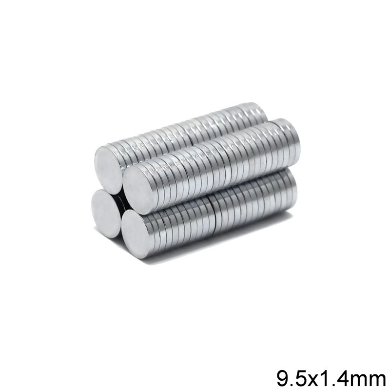 Magnet 9.5x1.4mm Neodymium N33 ZN plated