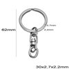 Iron Keychain with Split Ring Flat Wire 30x2.7x2.2mm and Swivel Key Ring Connector