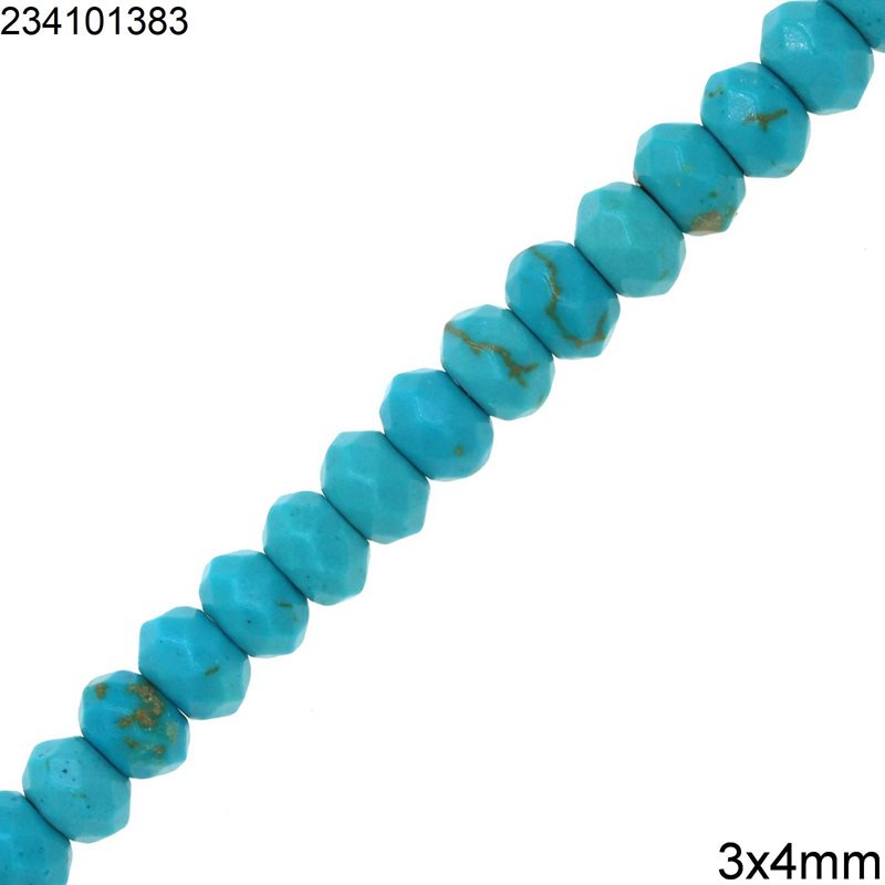 Turquoise Faceted Rondelle Beads 3x4mm