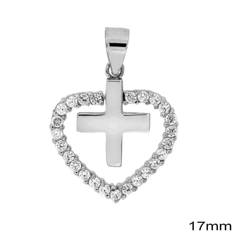 Silver 925  Pendant Heart 17mm