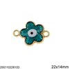 Διάστημα Χυτό  Λουλούδι με Σμάλτο Μάτι 22x14mm