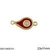 Casting Spacer Evil Eye with Enamel 23x11mm