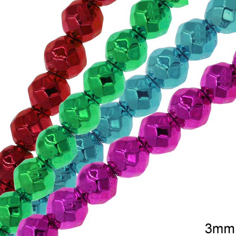 Hematine Faceted Beads 3mm 