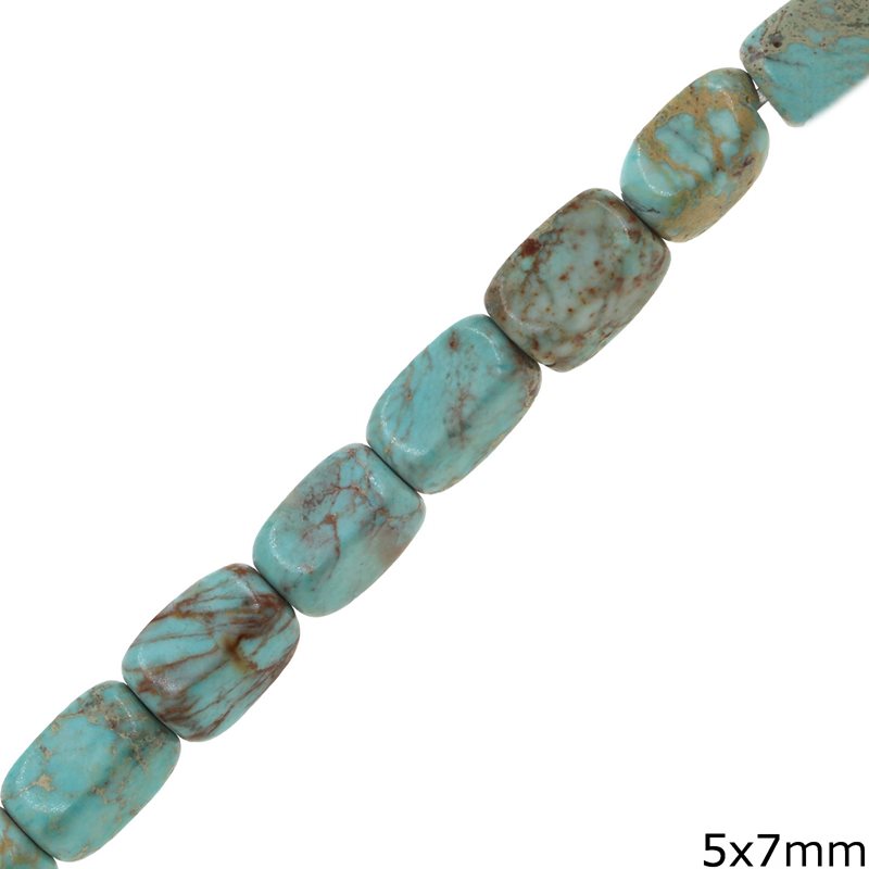 Jasper Nugget Oval Beads Turquoise 5x7mm