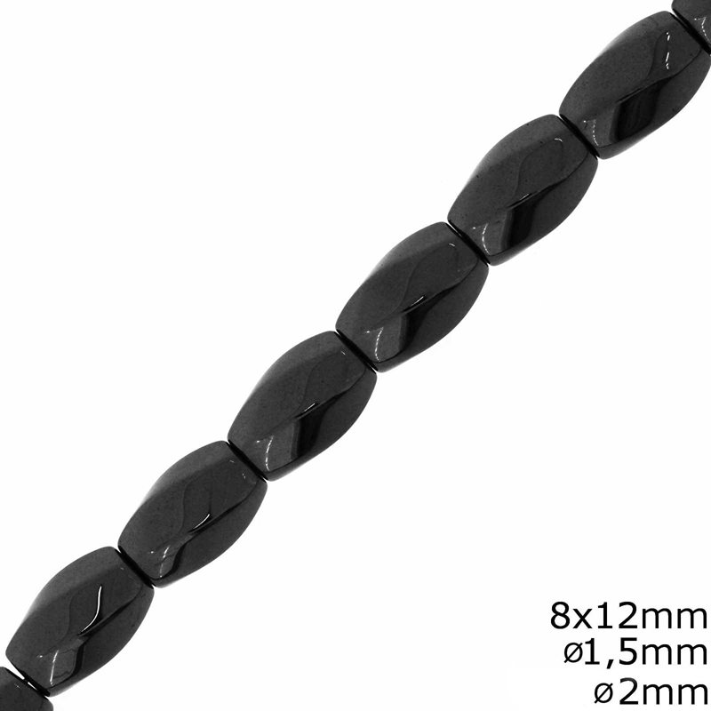 Χάνδρες Αιματίνη Οβάλ 6γωνη 8x12mm