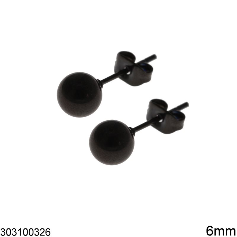 Stainless Steel Ball Earrings 6mm