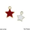 Casting Pendant Star with Enamel 14.7mm 