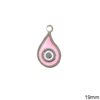 Casting Pearshape Pendant with Evil Eye 22mm