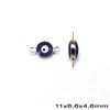 Casting Round Evil Eye Spacer with Enamel 11-12x6.6mm 