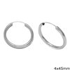 Silver 925 Earring Hoops 4x25 to 50mm