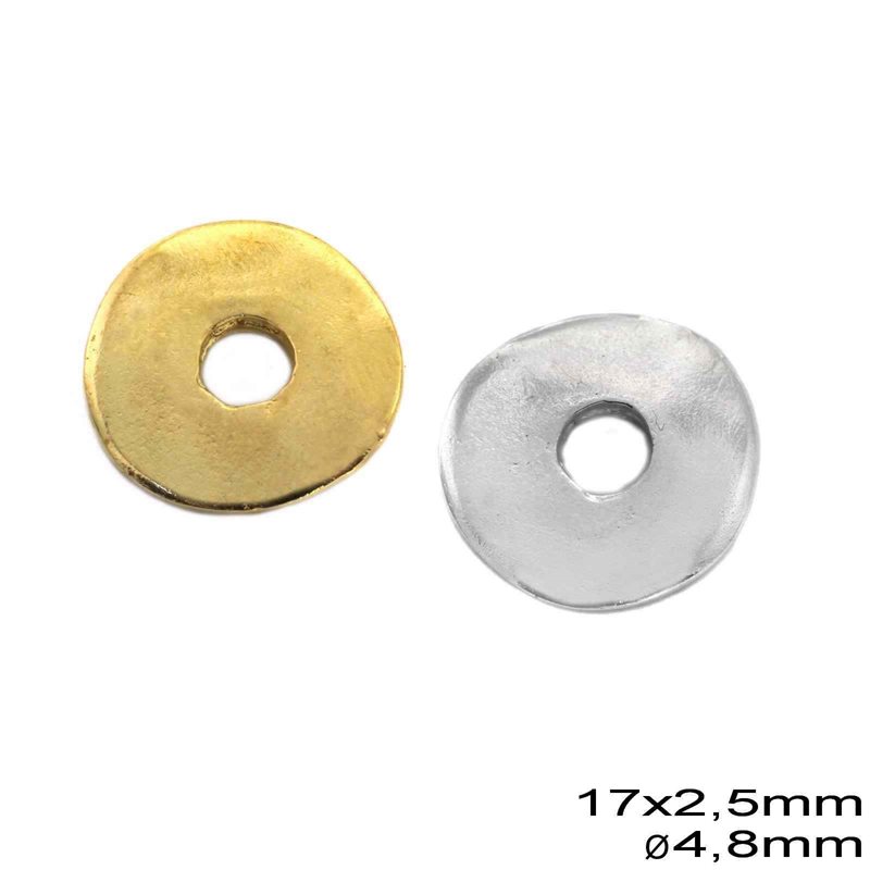 Casting Rondelle 17x2.5mm with 4.8mm hole