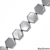 Hematine Flat Beads Hexagon - Octagon 6x2mm