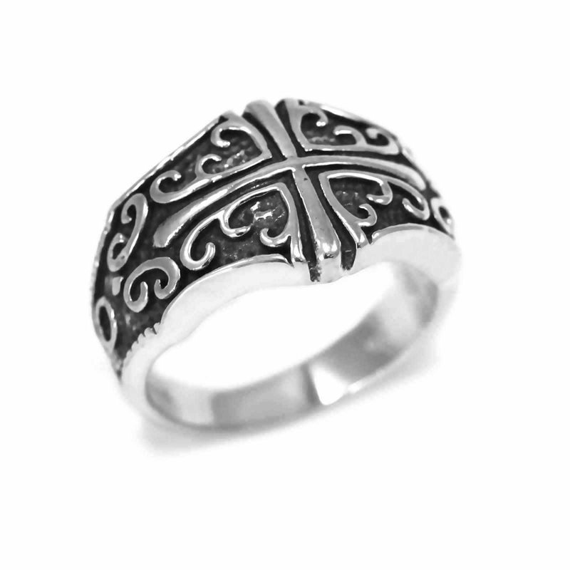 Silver  925 Ring with Cross & Designs