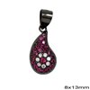 Silver 925 Pendant & Spacer  Evil Eye with Zircon 8x13mm