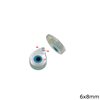 Mop-shell Pearshaped Bead with Evil Eye 6x8mm