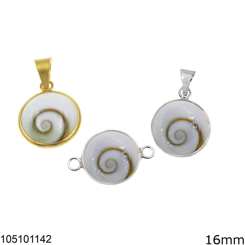 Silver 925 Pendant and Spacer Shivas Eye 16mm