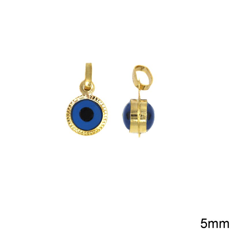 Gold Evil Eye Pendant 5mm K14 0.3gr