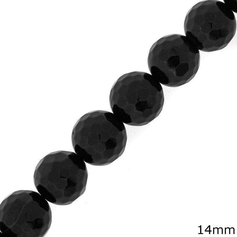 Onyx Faceted Beads 14mm