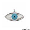 Silver 925 Pendant Evil Eye with Mop-shell 18x40mm