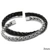 Stainless Steel Braided Bracelet with Wire 7mm
