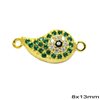 Silver 925 Pendant & Spacer  Evil Eye with Zircon 8x13mm
