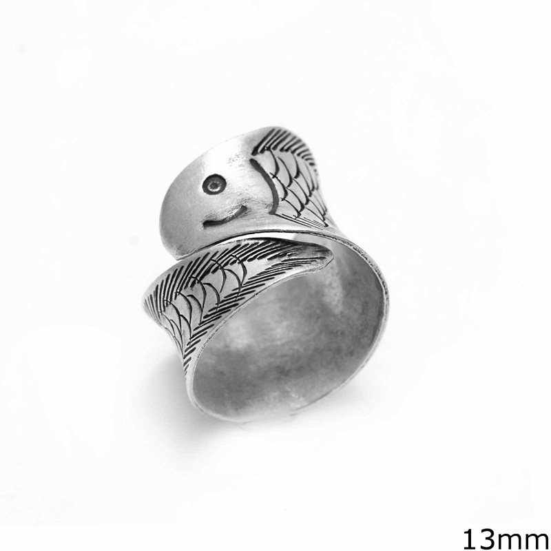 Δαχτυλίδι Ασημένιο  925 Ψάρι 13mm