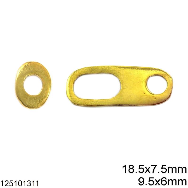 Κούμπωμα Τ Ασημένιο 925 18.5x7.5mm & 9.5x6mm