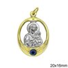 Silver 925  Pendnat Holy Mary with Evil Eye 20x16mm