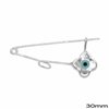 Silver 925 Safety Pin Cross 30mm