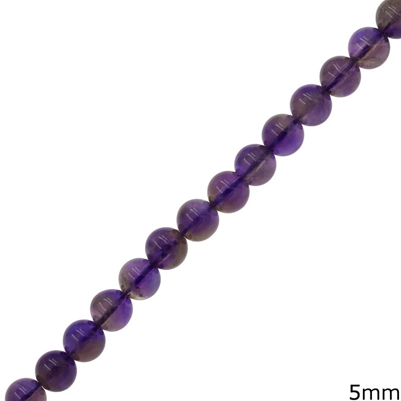 Amethyst Round Beads 5mm