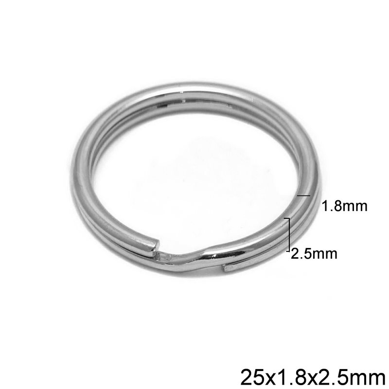 Iron Split Ring Rounded Wire 25x2x2.7mm