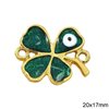 Casting Spacer Four-leaf Clover with Evil Eye