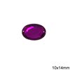 Plastic Faceted Oval Sew-on Stone 10x14mm