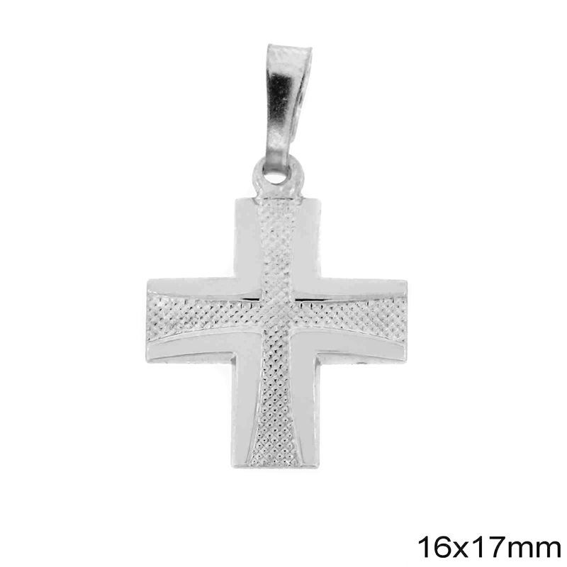 Silver 925 Pendant - Cross 16x17mm