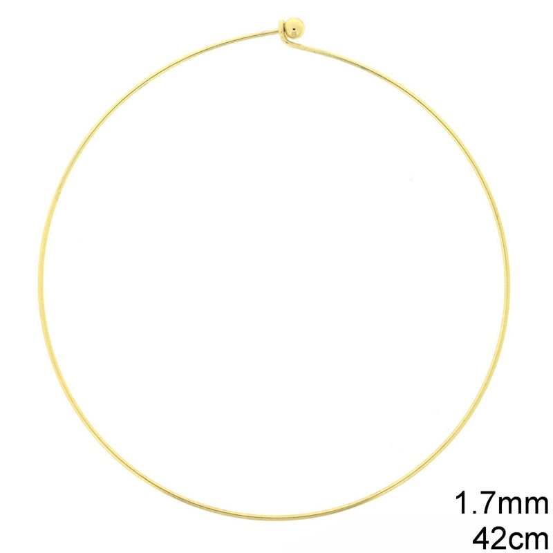 Brass Wire Collar Necklace 1.7mm, 42cm