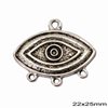 Casting Pendant - Evil Eye with Hoops 22x25mm