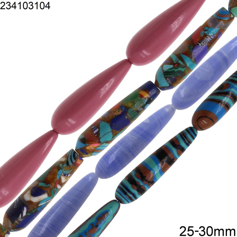 Pasta Pearshape Beads 25-30mm