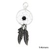 Silver 925  Pendant Dreamcatcher 14mm with Bead