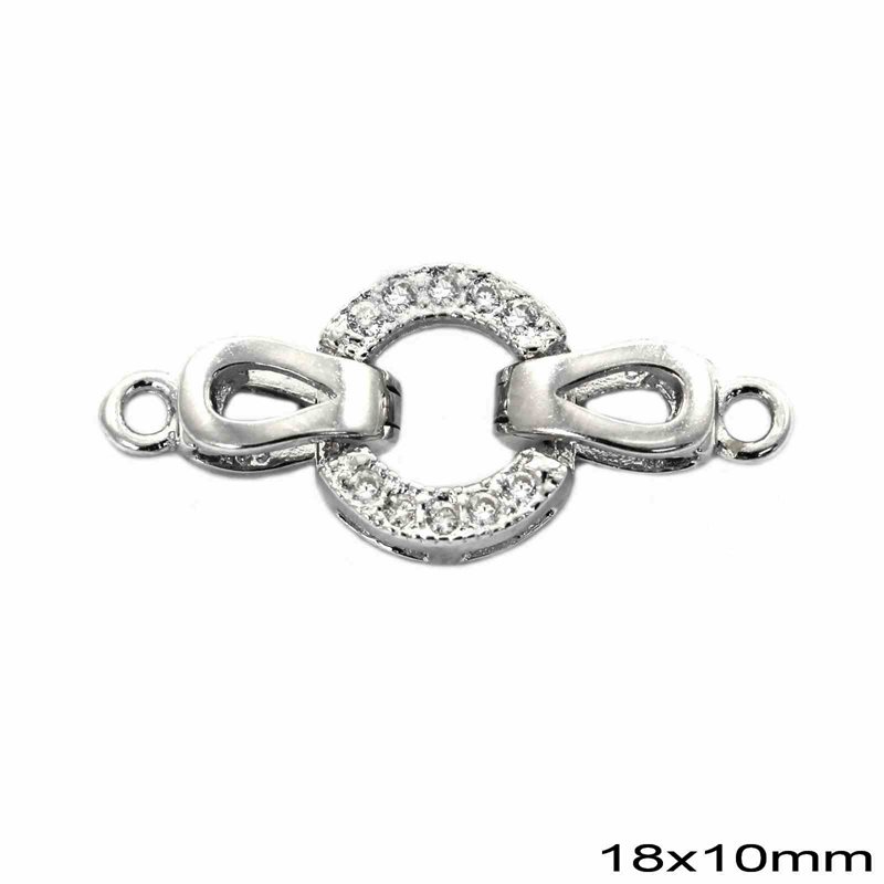 Silver 925 Round Clasp 18x10mm