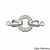 Silver 925 Round Clasp 18x10mm