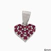 Silver 925 Pendant Heart with Zircon 6mm