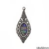 Pearshape Pendant with Marcasite 18x50mm
