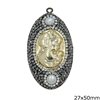 Marcasite Cameo Pendant with Freshwater Pearl 