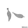 Silver 925 Pendant & Spacer Wing with Zircon 30mm