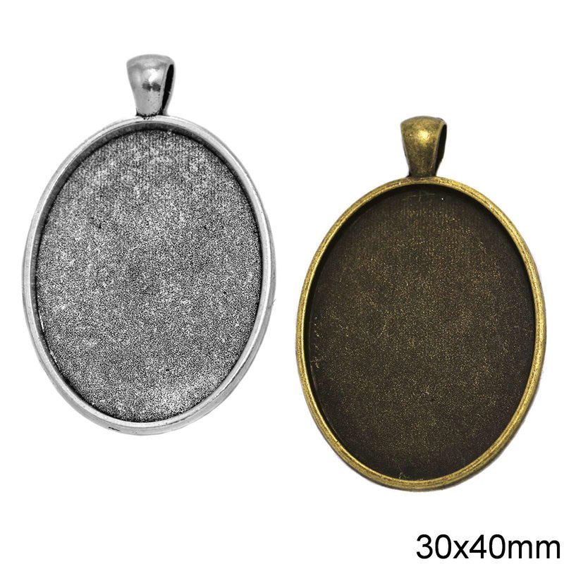 Casting Oval Pendant Cup 30x40mm