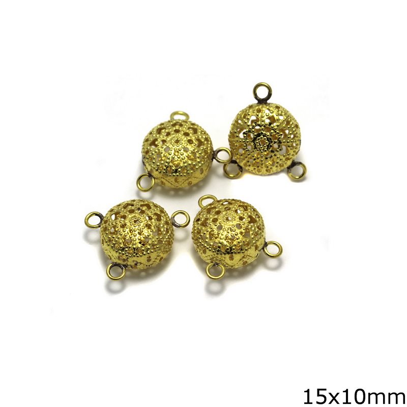 Brass Lacy Spacer 15x10mm