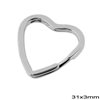 Iron Split Heart Ring Flat Wire 31x3mm