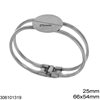 Casting Open Ended Bangle Bracelet with Cup 25mm