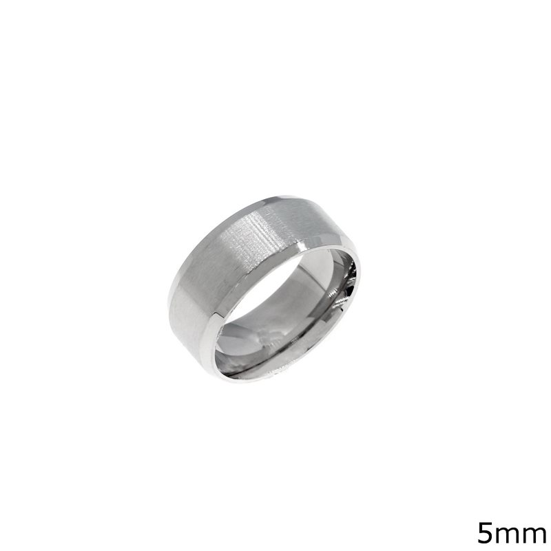 Δαχτυλίδι Ατσάλινο Βέρα Σατινέ 5mm