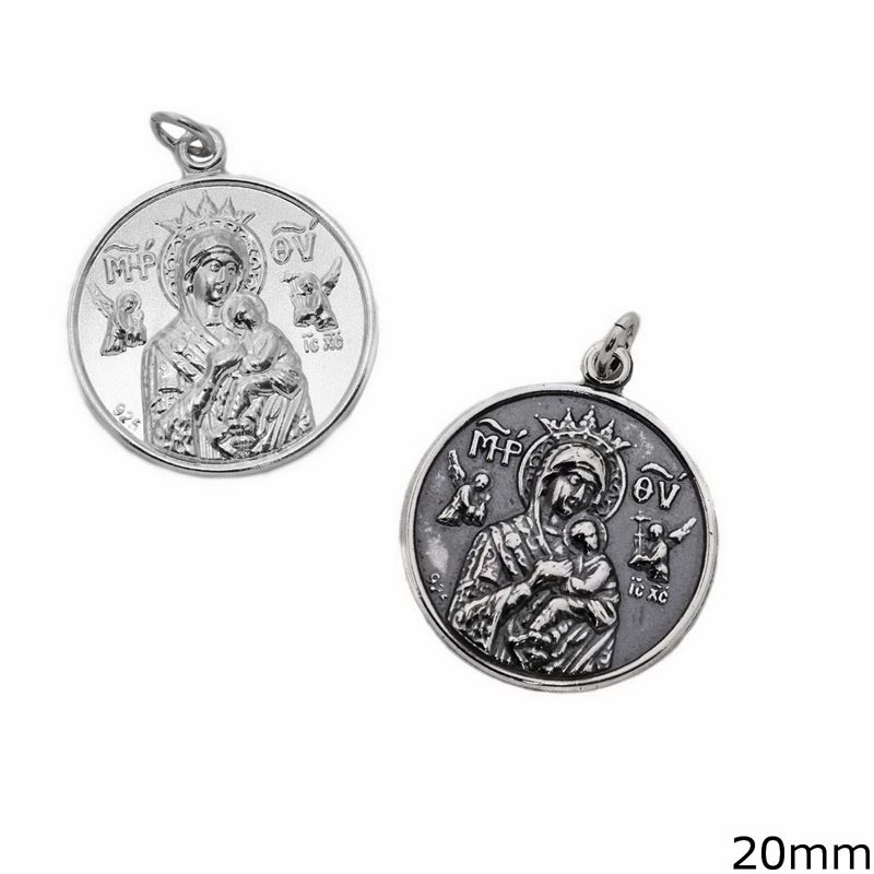 Silver 925  Pendant Holy Mary 20mm